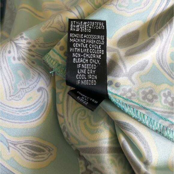 AGB Womens Dress 14 Teal‎ Floral Paisley Fit Flare Mid Length Boho Retro Mod - Picture 11 of 13